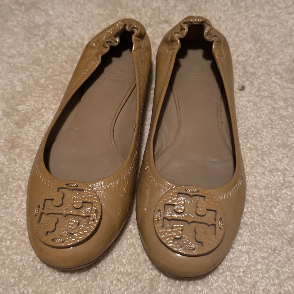 Tory Burch Brown Logo Flats